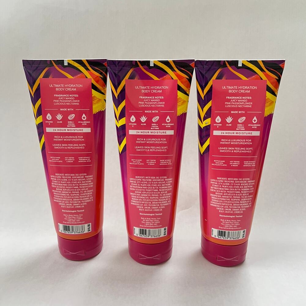 Bath & Body Works Bali Mango Body Cream 8 fl oz x 3 - Picture 2 of 2